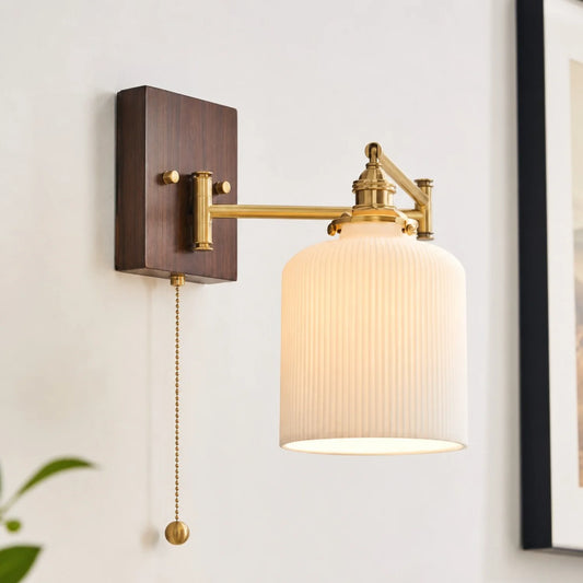 Nyren Retro Ceramic Swing Arm Wall Lamp