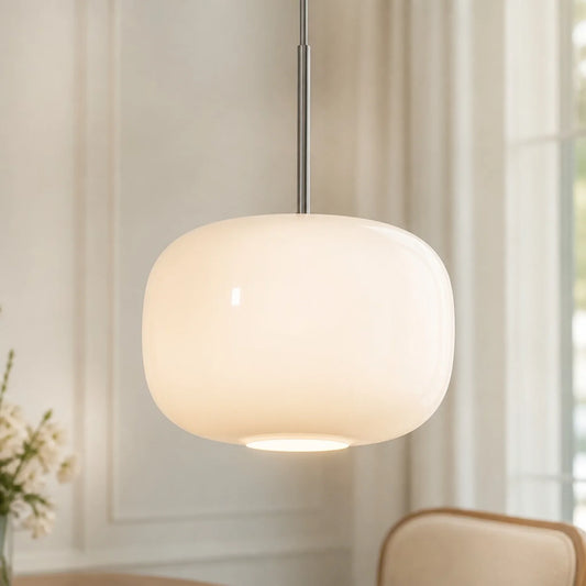 Virelai Modern Brass Pebble Glass Pendant Light