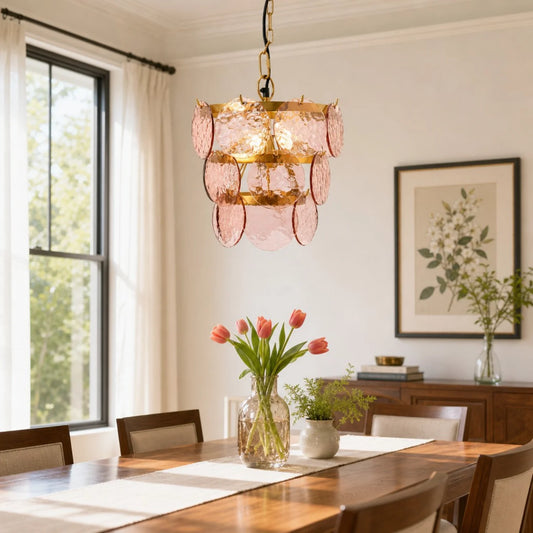 Calista Luxurious Glass Layered Scallop Chandelier
