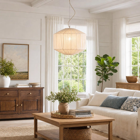 Taelin Modern Pleated Silk Pendant Light