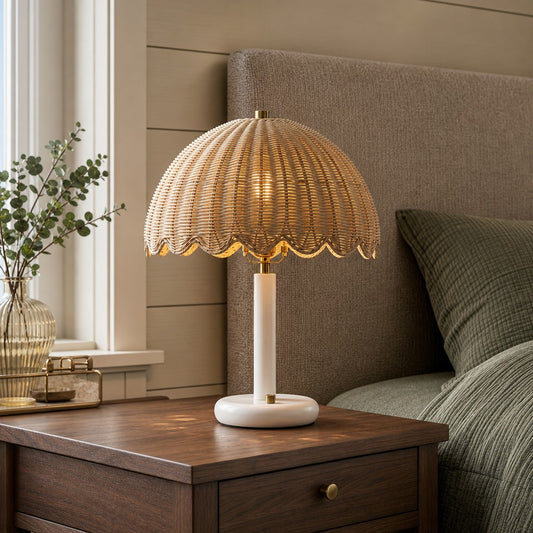 Kommer Cozy Rattan Bubble Table Lamp for Kids