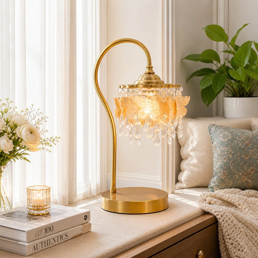 Luvien Vintage Cascading Butterfly Capiz Shell Table Light