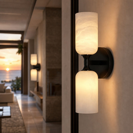 Lambert Modern LED Alabaster Tube Sconce