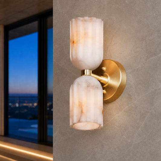 Lysander Modern Art Alabaster Wall Sconce