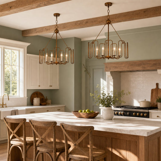 Terra Retro Farmhouse 6-Light Drum Metal Chandelier