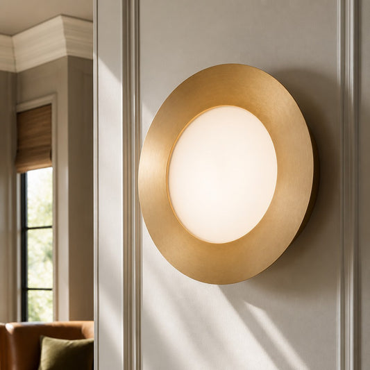 Baxter Modern Dimmable LED Opal Conical Glass Wall Lamp