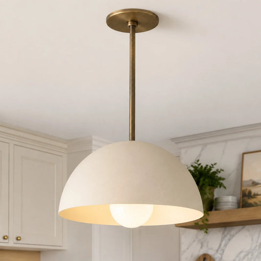 Ogle Scandinavian Sleek Hemisphere Metal Pendant Light