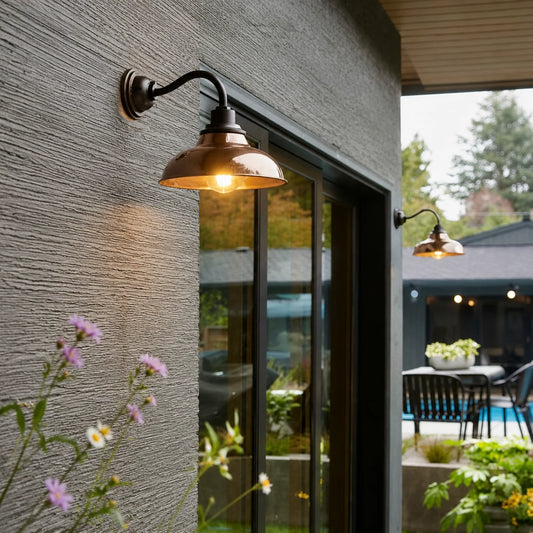 Zane Vintage Industrial Dome Metal Outdoor Wall Sconce