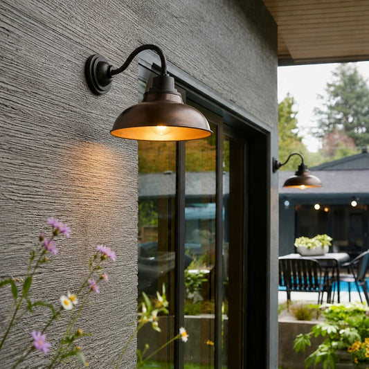 Zane Vintage Industrial Dome Metal Outdoor Wall Sconce