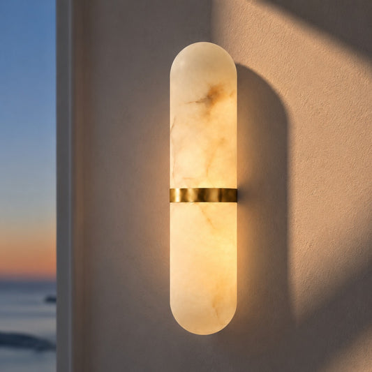 Lowell Modern Alabaster Cylindrical Wall Lamp