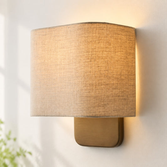 Urielis Modern Linen Shade Metal Wall Sconce