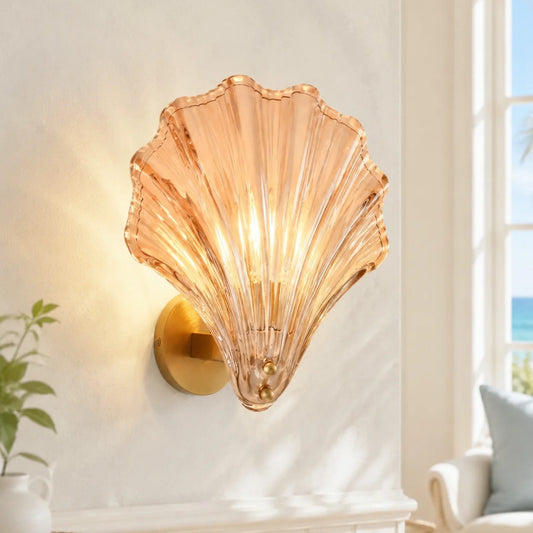 Rheia Modern Creative Shell Glass Wall Sconce