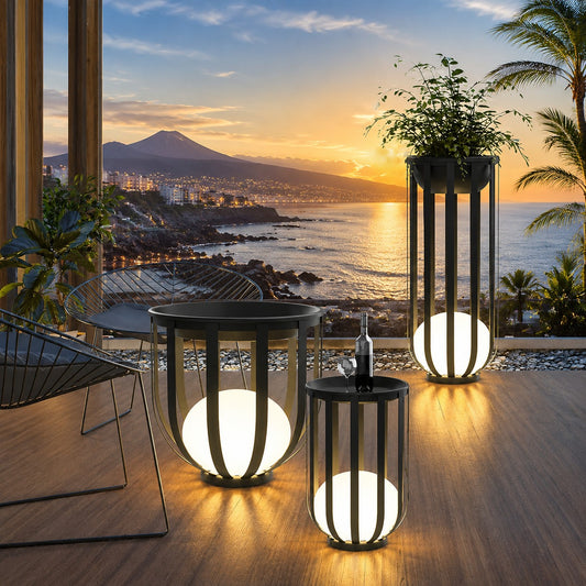 Waterproof Solar Floor Lamp for Courtyard Garden Flowerpot Lighting