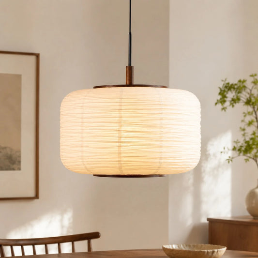 Eylin Wabi Sabi Ribbed Paper Lantern Pendant Light