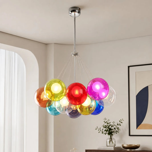 Modern Glass Ball Chandelier for Living Room, Store, Office, Dining Table