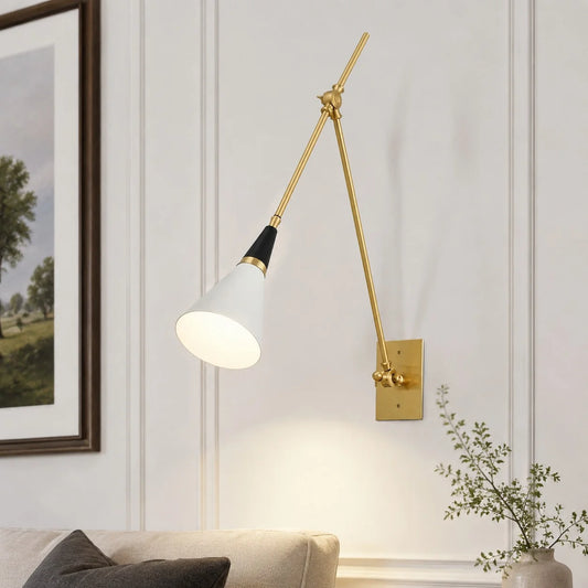 Oona Modern Adjustable Swing Arm Brass Wall Light