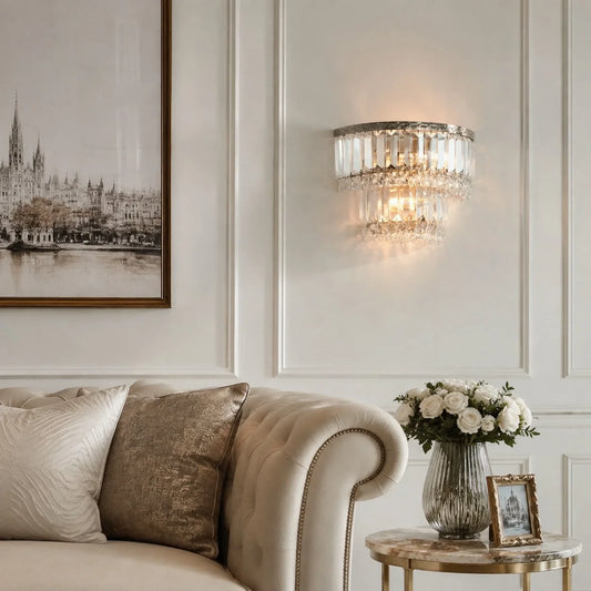 Sterling Cake-shaped Luxury Crystal Wall Sconce