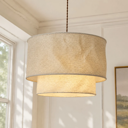 Sophia Natural Fabric Tiered Pendant Light