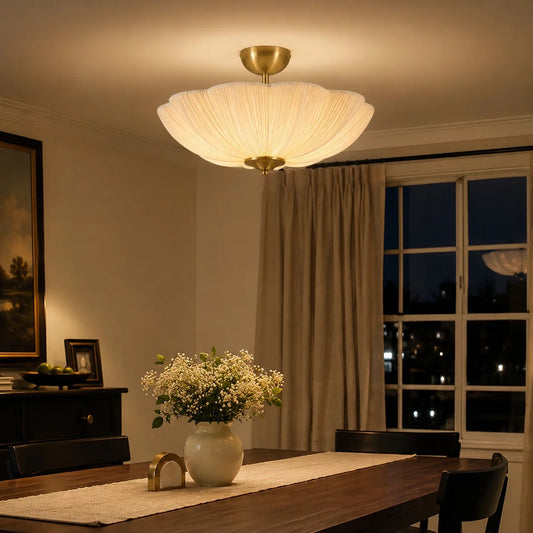 Elan Pleated Flower Fabric Ceiling Light