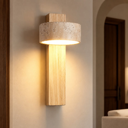 Shawna Wabi Sabi Natural Travertine LED Wall Sconce