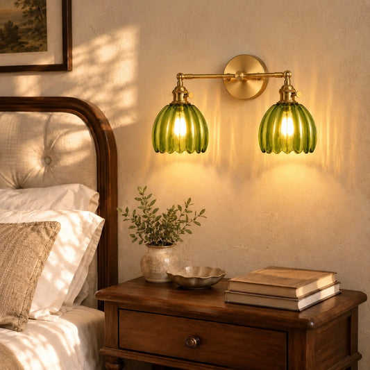 Brenton Vintage Tulip Fluted Glass Wall Light