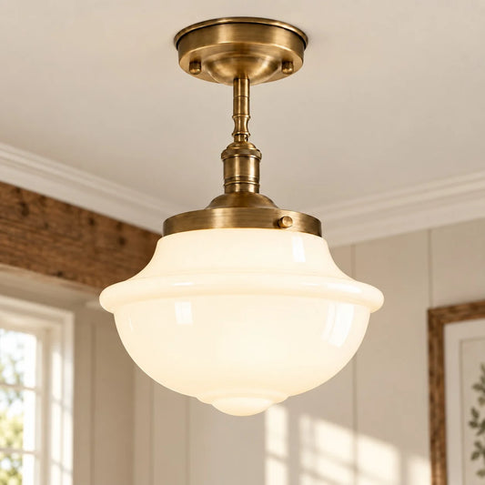 Lark Vintage Schoolhouse Glass Ceiling Light