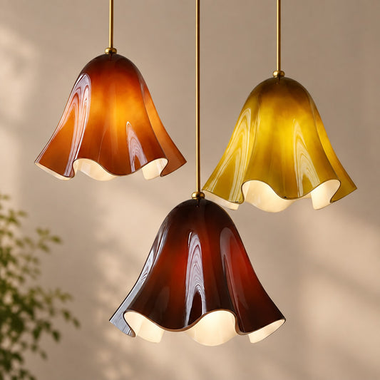 Nora Mid-Century Modern Seashell Glass Pendant Light