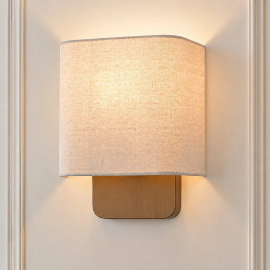 Urielis Modern Linen Shade Metal Wall Sconce