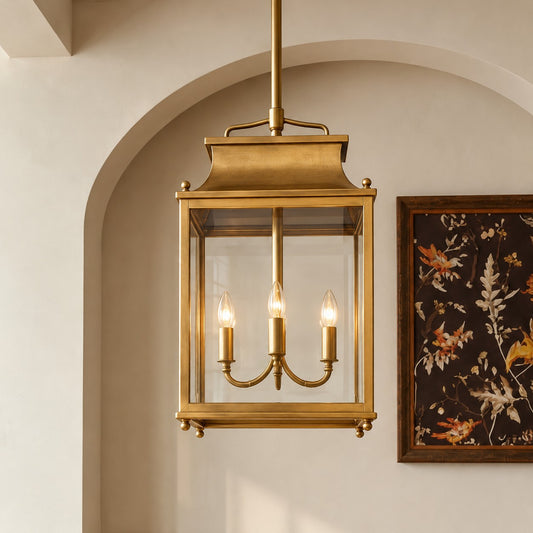 Kyre Modern Metal Clear Glass Outdoor Lantern Pendant Light for Exteriors