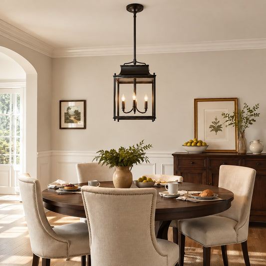 Kyre Modern Metal Clear Glass Outdoor Lantern Pendant Light for Exteriors