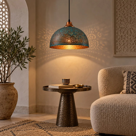 Evantis Vintage Rustic Copper Dome Pendant Light