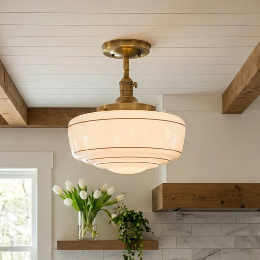 Cheryl Modern Round Glass Flush Mount Light