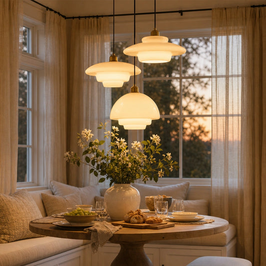 Bonavito Modern Minimalist Milk Glass Pendant Light