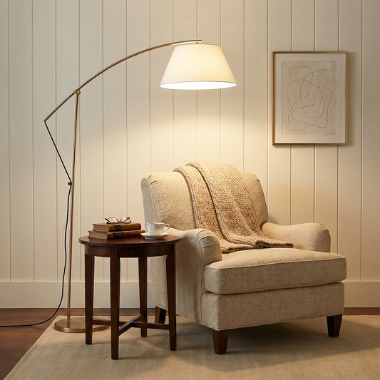 Glenys Minimalist Linen Fabric Floor Light