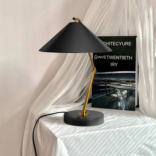 Modern Metal Black and Gold USB Desk Lamp