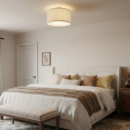 Jovian Modern Fabric Drum Ceiling Light