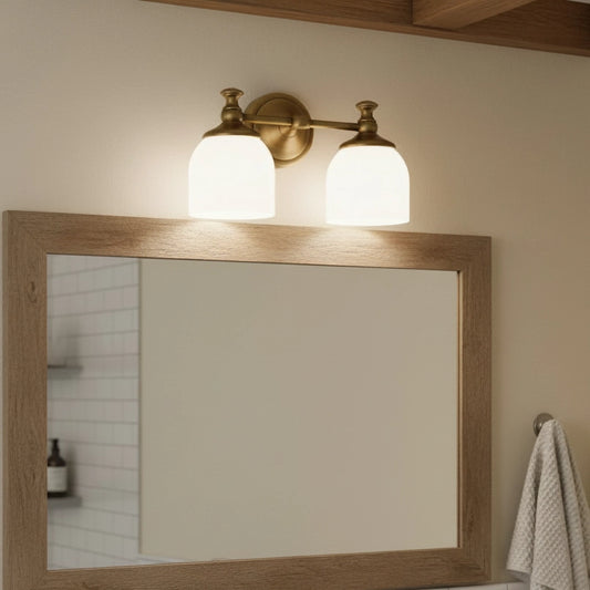 Lyra Brass Milk Glass Wall Sconce