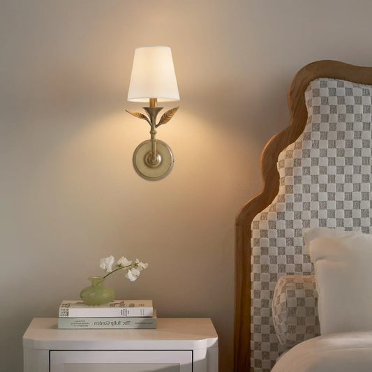 Rustic Botanical Forged Iron Wall Sconce