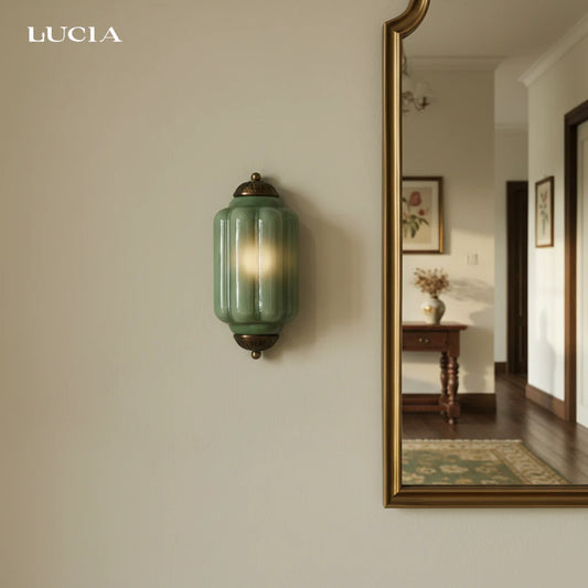 Lumi Vintage Antique Milk Glass Flush Eloise Sconce