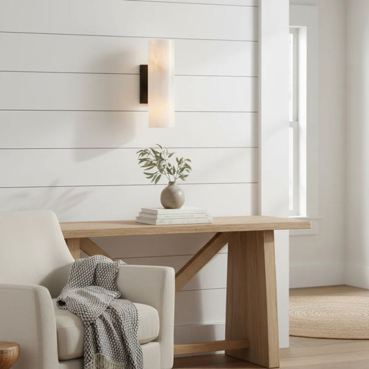 Modern Minimalist Metal Base Plaster Tubular Wall Lamp