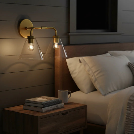 Modern Minimalist Metal Swing Arm Tapered Wall Lamp