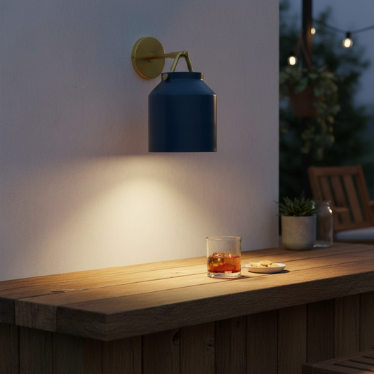 Outdoor Soft Glow Neutral Metal Glass Wall Light