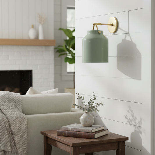 Modern Neutral Metal Glass Round Wall Light