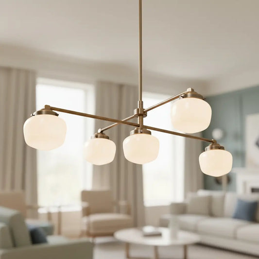 Paulyne Vintage Industrial Rounded Shade Metal Chandelier