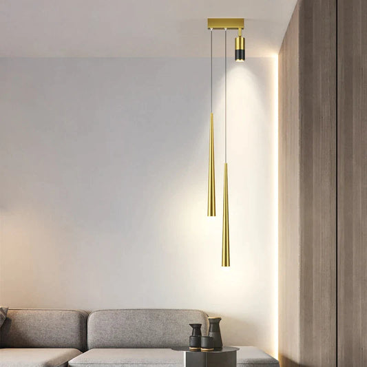 Golden Pendant Chandelier for Bedroom & Living Room Décor