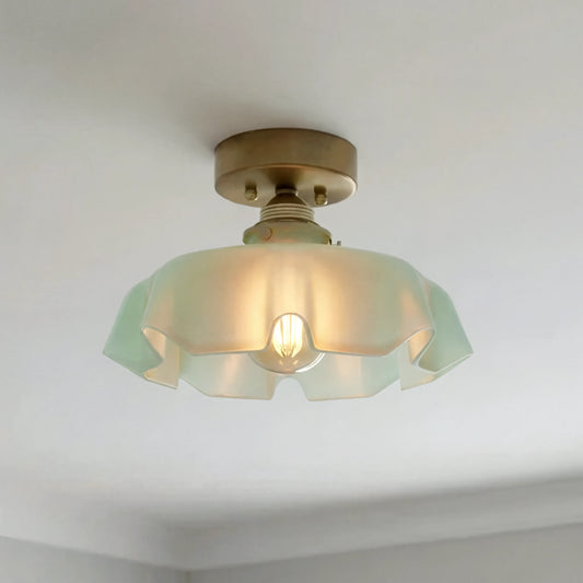 Traditional French Glass Floral Pendant Light