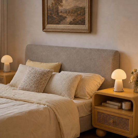Selene Modern Orange Bauhaus Mushroom Table Lamp