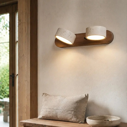 Garnet Farmhouse Rotatable Travertine Wall Sconce