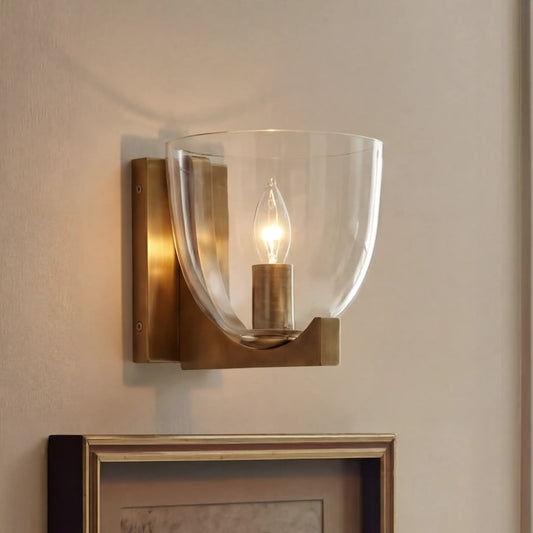 Teresa Vintage Metal Glass Wall Sconce