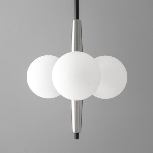 Renata Modern 3-Light Glass Globe Metal Chandelier